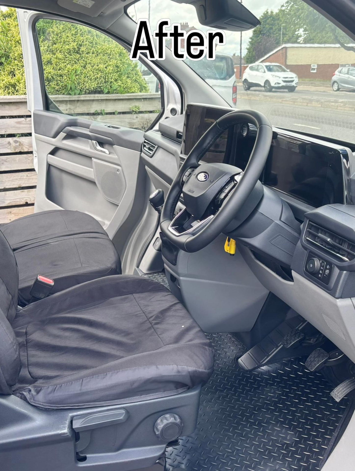The same footwell restored to a like-new finish